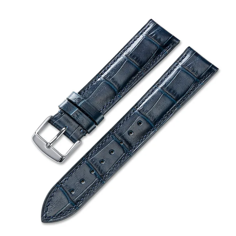 Blue IStrap Ремешки для наручных часов 18 20 22 24 мм для женщин мужчин Quick Release samsung gear S3 подлинные кожаные старинные часы ремешок - Цвет ремешка: Blue