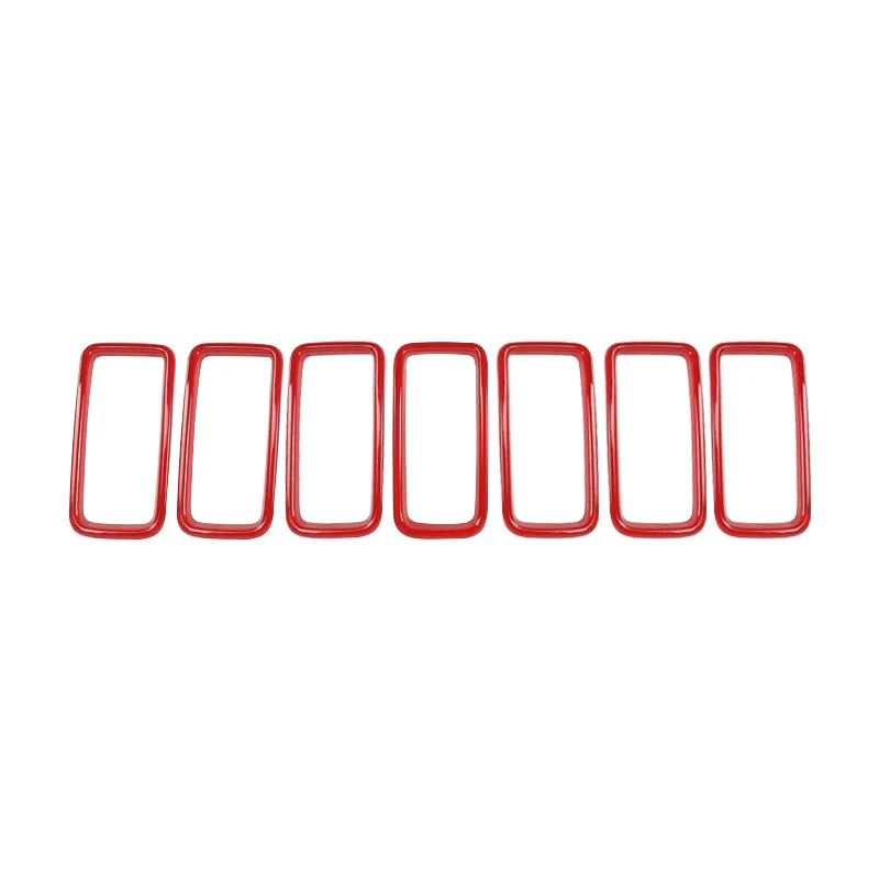 

7pcs New Front Gill Grille Inserts Ring Cover Trim Moulding Car Red ABS Fit for Jeep Renegade 2019 2020