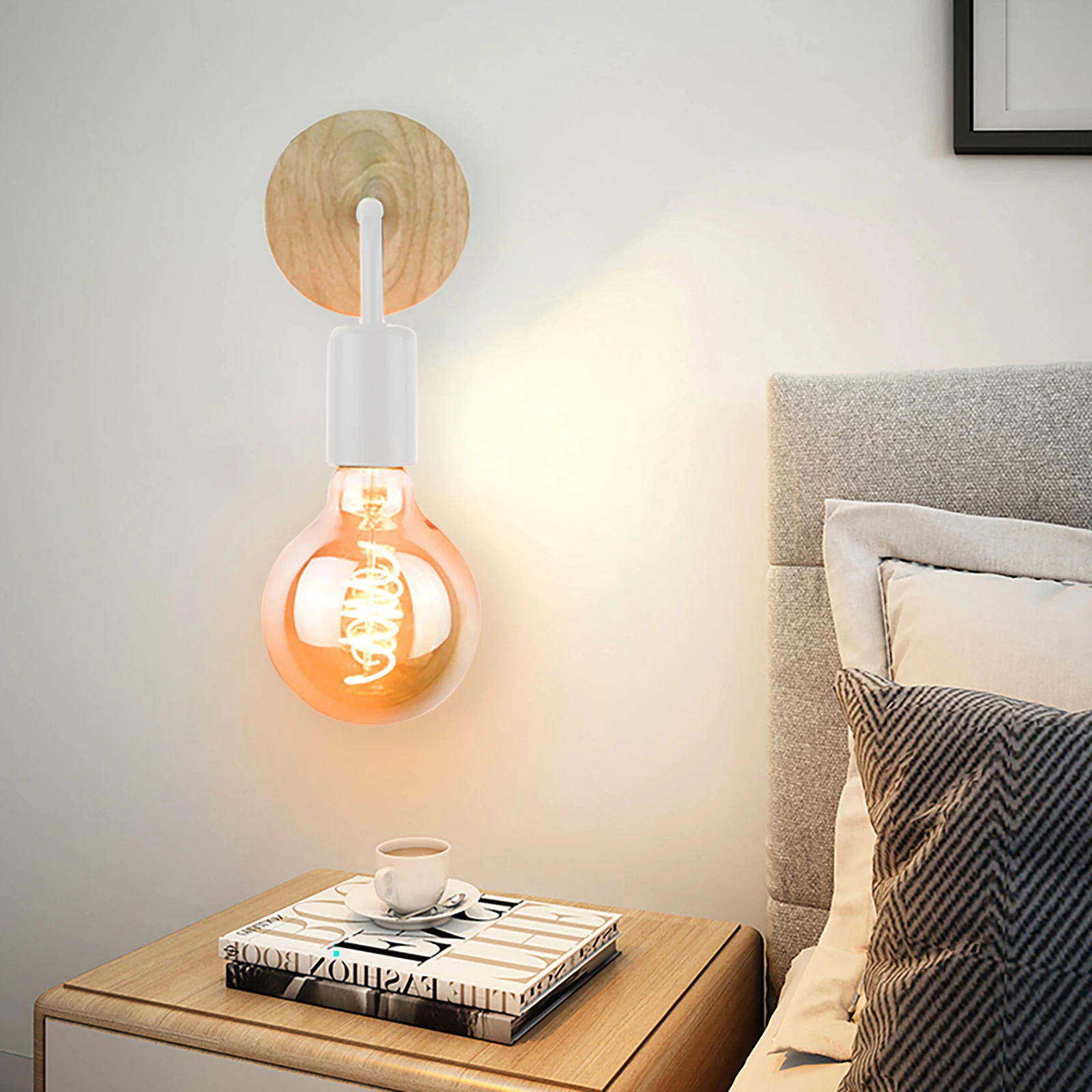 

Modern Minimalist Wrought Iron Wall lamp Nordic Bedroom Bedside Wall Lamp Living Room Wall Lamp Corridor Aisle Lamp