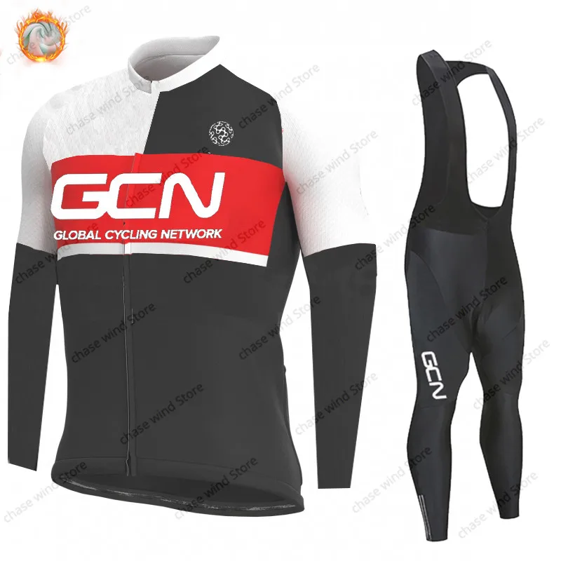 

NEW GCN Man Cycling Jersey Set Fleece Long Sleeve Mountain Bike Cycling Clothing Breathable MTB Bicycle Clothes Wear Suit fors