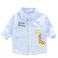 2019 new baby boys shirt fashion long sleeve shirt cotton plaid shirt spring and autumn cartoon deer shirt quality boys shirts