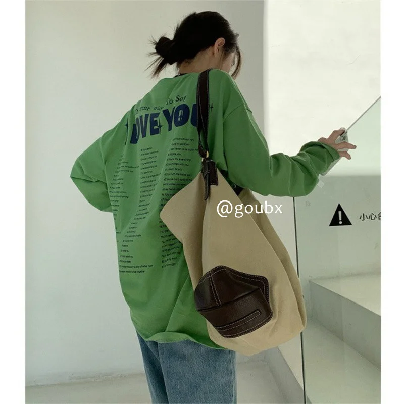 

Новинка осени 2021 футболка с длинным рукавом и круглым вырезом с буквенным принтом женские Ретро свободные приталенные Модные топы в западн...