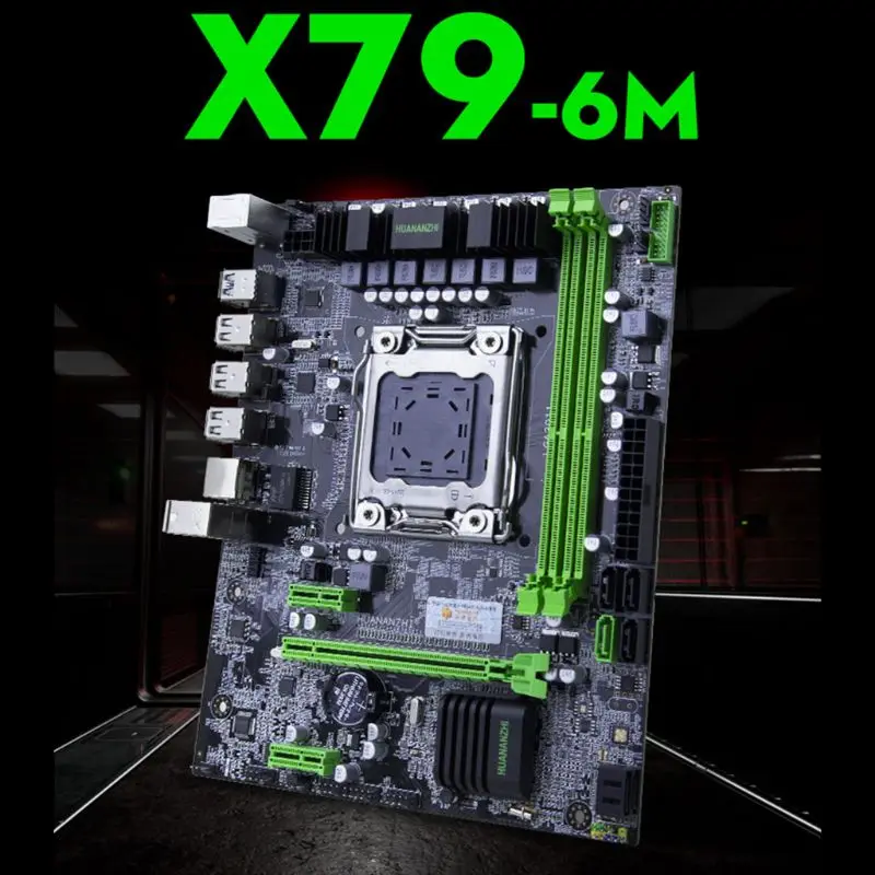 Материнская плата Huananzhi X79 LGA 2011 USB3.0 SATA3 с поддержкой памяти REG ECC и процессором Xeon E5