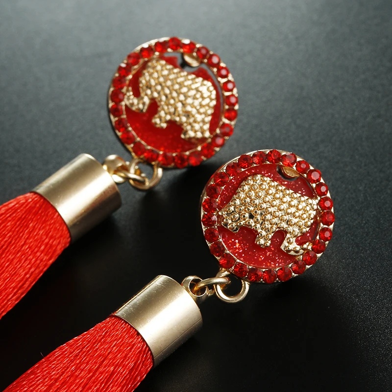 Женские богемные серьги с кисточками длинные преувеличенные в стиле бохо милыми