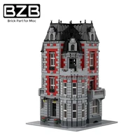 bzb moc 35065 street view building house nostalgic villa house building block module diy childrens birthday gift toy decoration