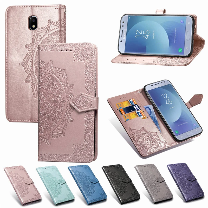 Роскошный флип кошелек из искусственной кожи силиконовый чехол для Samsung Galaxy J3 J5 J7
