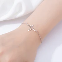 925 sterling silver bracelet charm bracelet bracelets for women heartbeat shape pulseira feminina gifts for women