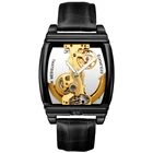 Часы наручные мужские автоматические, роскошные прозрачные механические в стиле стимпанк, скелетоны, с автоподзаводом, с кожаным ремешком