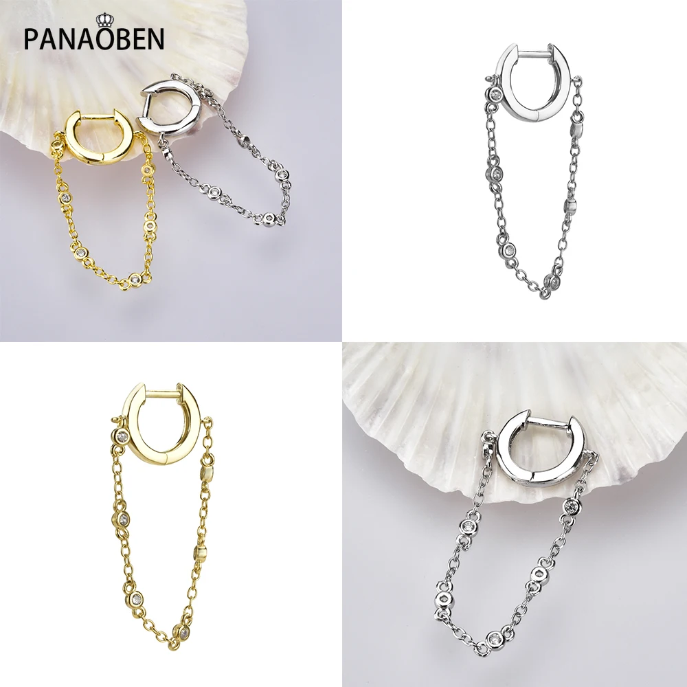 

Женские серьги-кольца из серебра 925 пробы, с фианитами