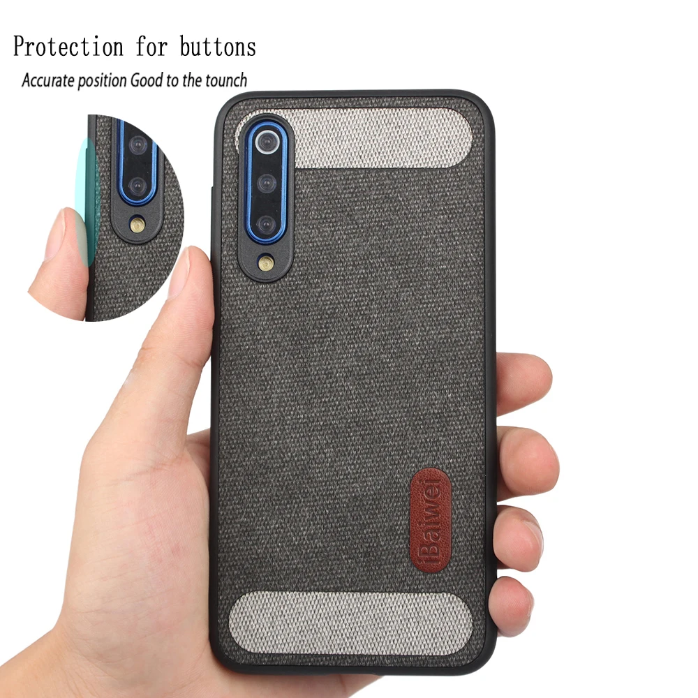 Модный тканевый тряпичный чехол для Xiaomi Mi 9 SE PC Back Мягкая силиконовая Обложка Edge