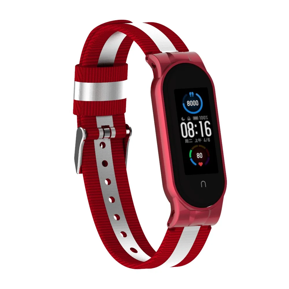 

Strap For Xiaomi MI Band 6 5 4 3 Smart Watch Band Women Watches Bracelet Nylon Stainless Steel Watchband Sport Wristband Correa