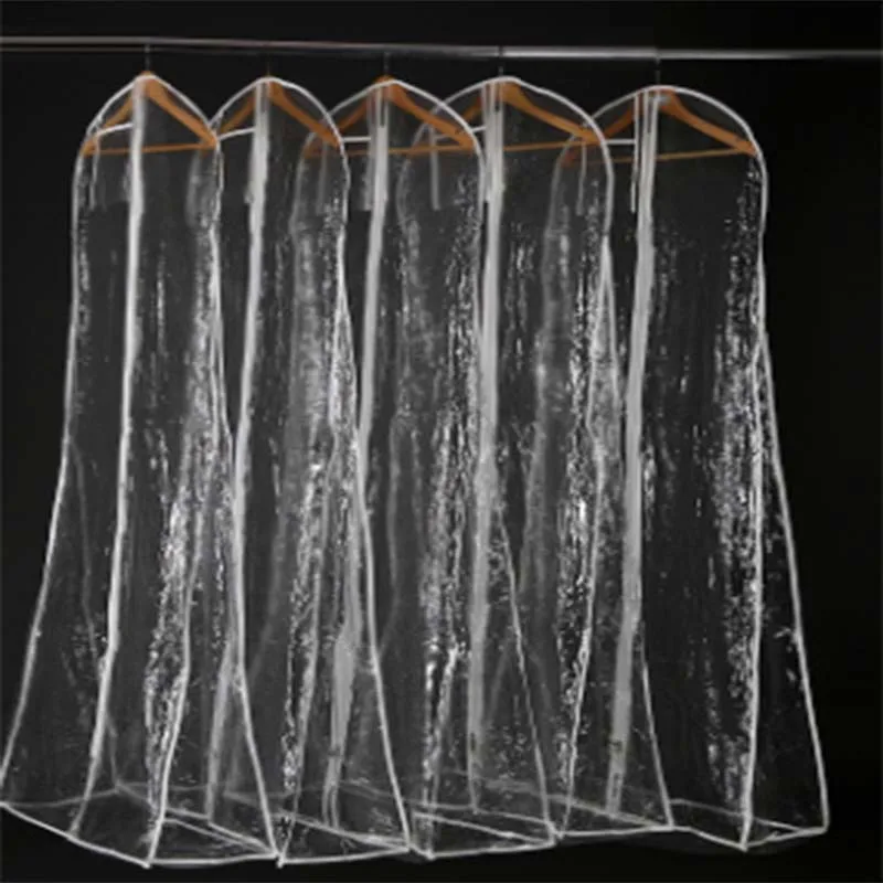 

Transparent Mesh Yarn Wedding Dress Dust Cover With Zipper Bride Gown Storage Bag Garment Clothing Case Clothes Dustproof Cover