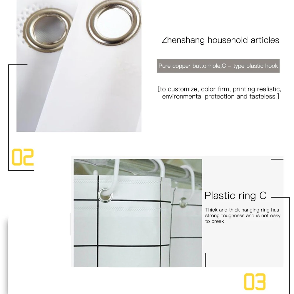 Мраморные душевые наборы занавесок с нескользящим ковриком для ванной комнаты