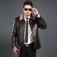 fashion new pu leather jacket men black coffee champagne solid mens faux fur coats trend slim mens winter jacket yyj0052 s s