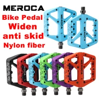 meroca non slip mtb pedal nylon fiber widened sealed bearings bicycle platform pedal for road bike bmx ultra light bicycle parts