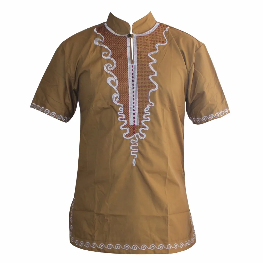 Футболка с вышивкой тонкий Африканский хиппи Топ dashiki Ankara для мужчин коротким