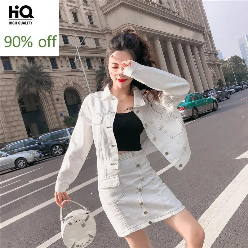 Новая мода элегантный дизайн однобортная короткая джинсовая куртка пальто с