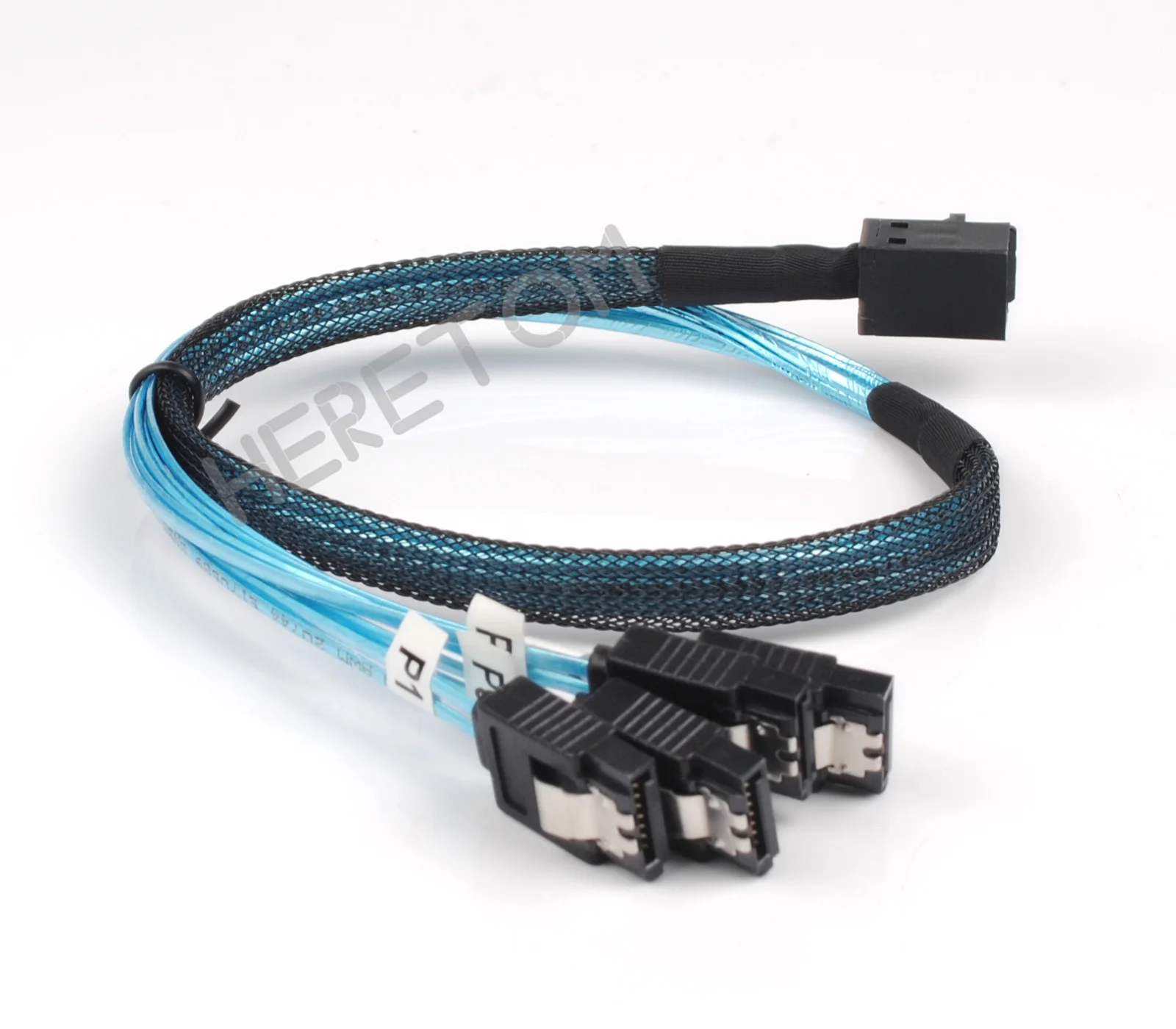 

Mini SAS SFF-8643 to 4 SATA 7pin hard disk 6Gbps data Raid Cable Convertor 50CM