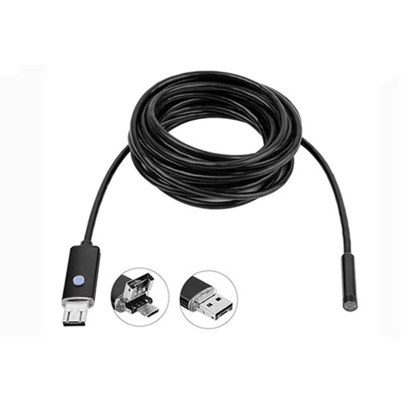 Гибкая Водонепроницаемая камера эндоскоп IP67 2 м 7 мм для ремонта авто Бороскоп