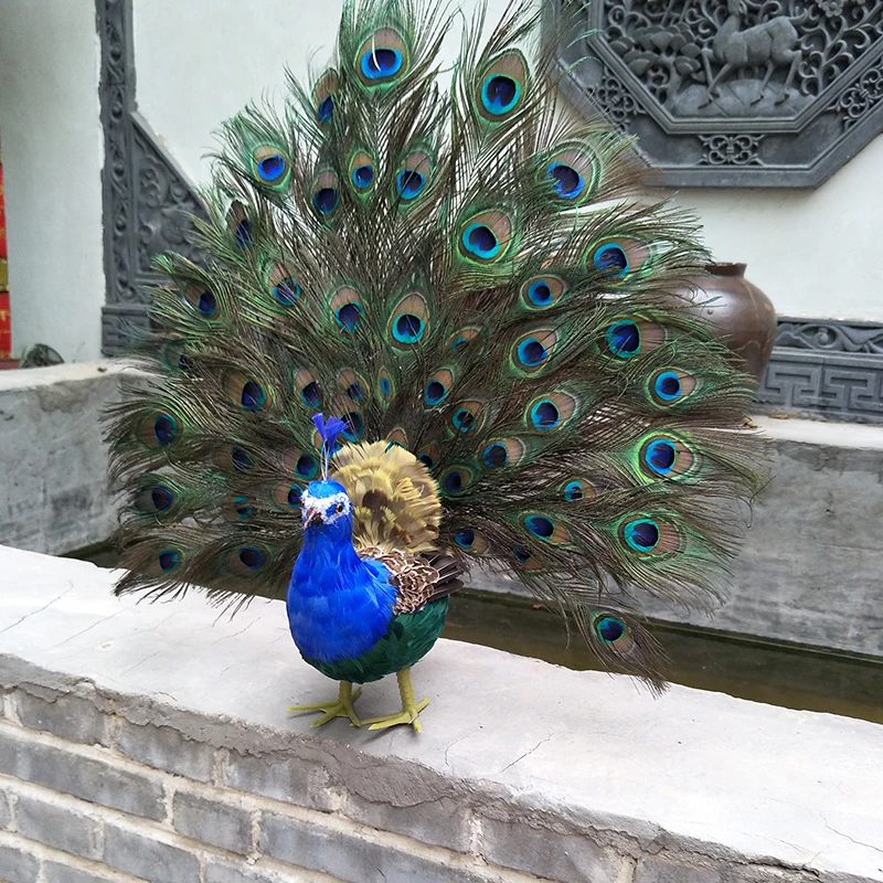 Nuevo Modelo de pavo real de espuma y pluma, regalo colorido de p&aacute;jaro Pavo real de 65x60cm, d0030-1