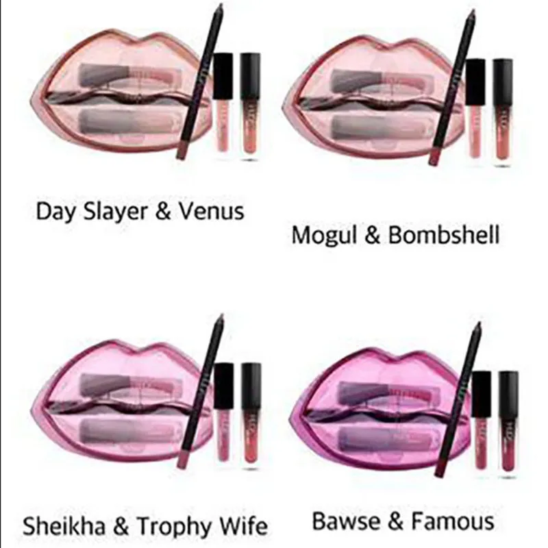 2019 брендовый блеск для губ набор макияжа 2 шт. жидкая губная помада + 1 подводка