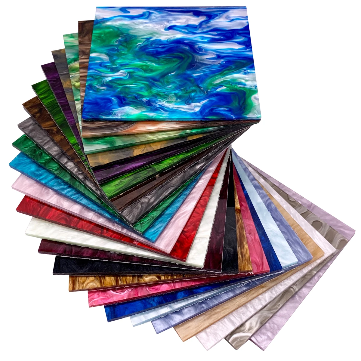 Acrylic (PMMA) Pearlescent Ripple/Stream 3.0 Sheets for Jewelries Crafts Art Works Decoration - 24 Colors/11 Sizes Available! | Дом и сад