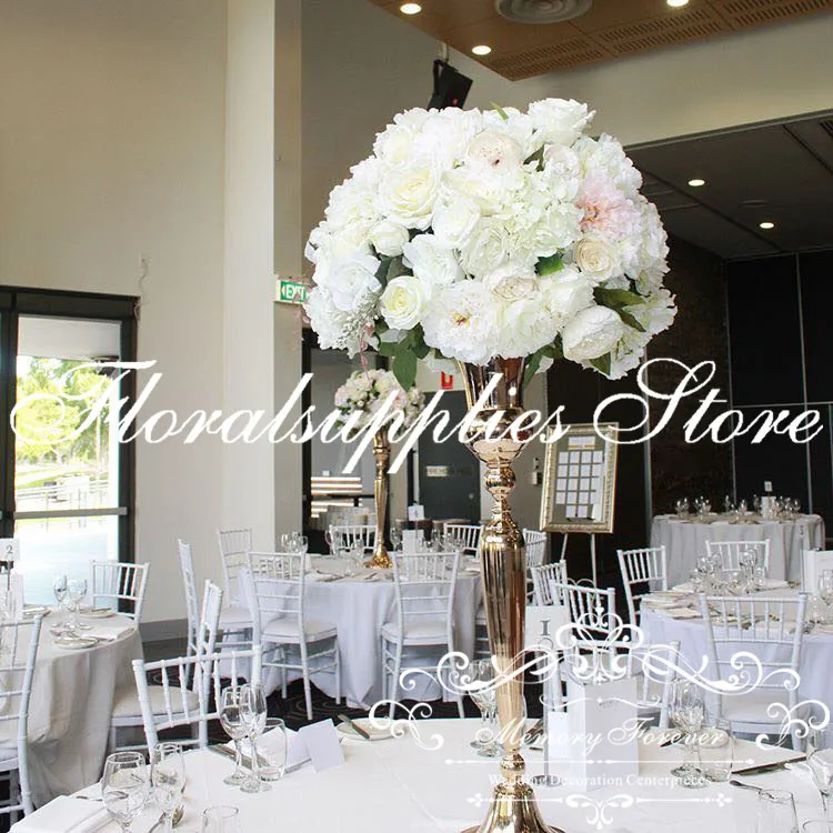 Ваза для цветов металлическая 98 см с большой чашей | Дом и сад