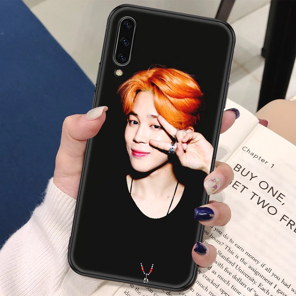 Чехол Jimin Handsome для Samsung Galaxy A10 A12 A20E A21S A30 A32 A40 A50 A51 A52 A70 A71 A72 A5 A6 A7 2016 20 черный мягкий.