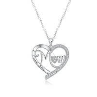 boniskiss simple 925 sterling silver pendant necklace for woman mother day gift i love you mom sterling silver necklaces