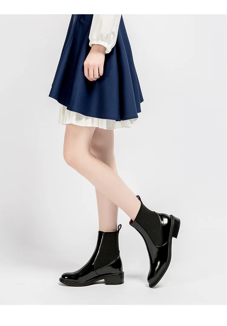 SWYIVY Chelsea Boots Womens Women Winter Ankle Boots Female Designer Shoes Casual Plush Warm Black Shoes Ladies Snow Boots