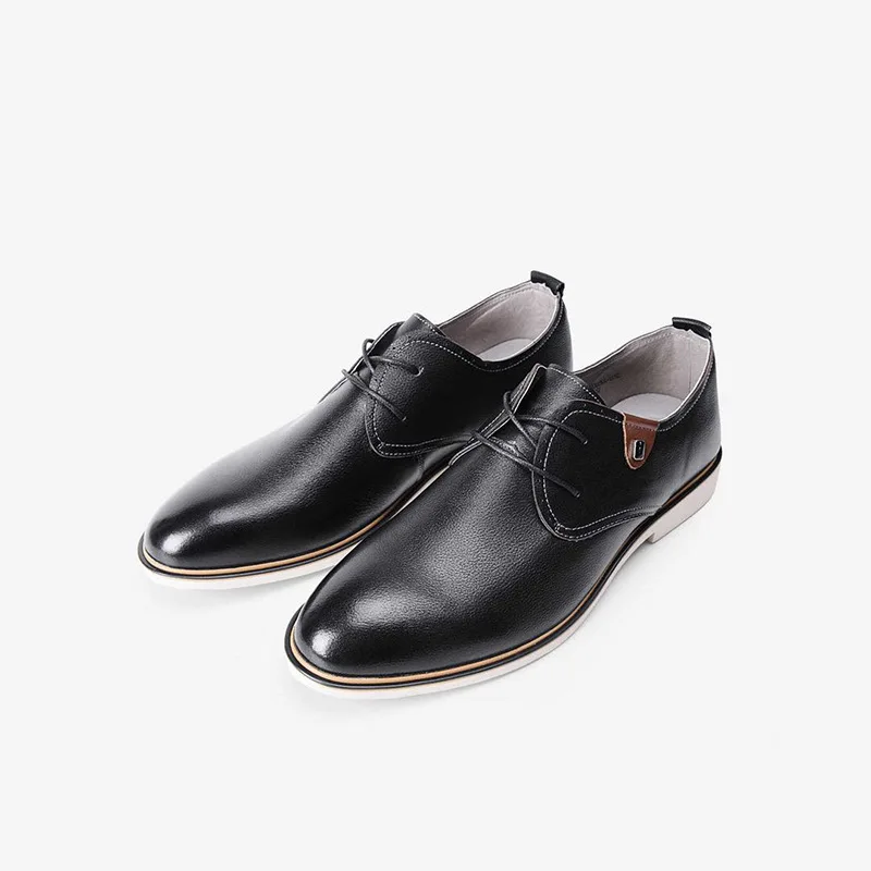 

OUDINIAO Mens Split Leather Shoes Men's Pointed Toe Formal Casual Shoes Men Office Dress Mens Shoes Male Business