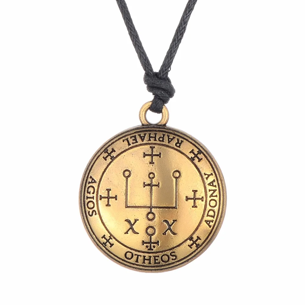 Lemegeton ювелирные изделия wicca Siil of Archangel Gabriel Raphael Enochian талисман амулет ожерелье Ангел ювелирные изделия кулон ожерелье человек