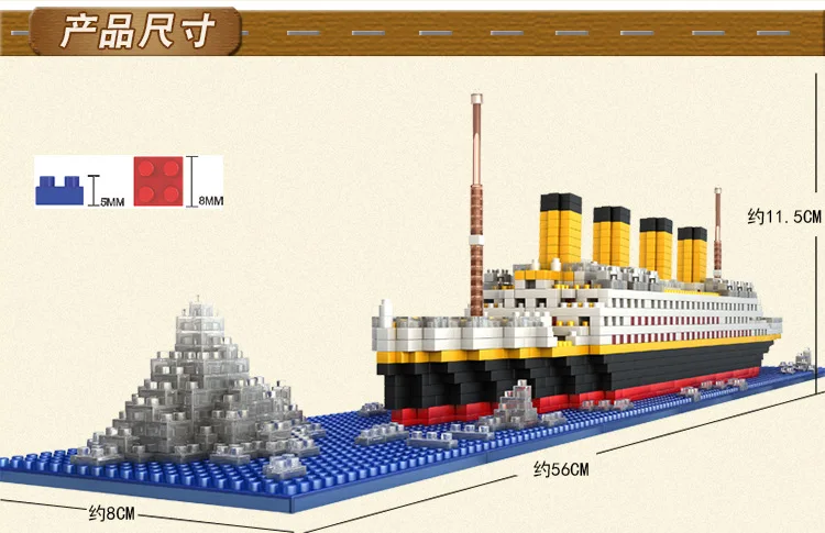 Titanic 1860pcs Ship 3d Diy Building Blocks Toy Boat Model Educational exhibition/Collection Birthday Gift For Children | Игрушки и