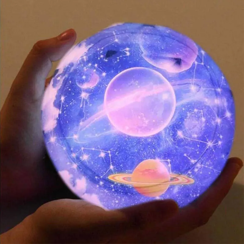 Universe Звездное небо, Ночной светильник, волшебная звезда, луна, планета, прожекторная лампа, светодиодный, земная Вселенная, мигающий, декоративный светильник для спальни, рождественский подарок - Испускаемый цвет: Universe