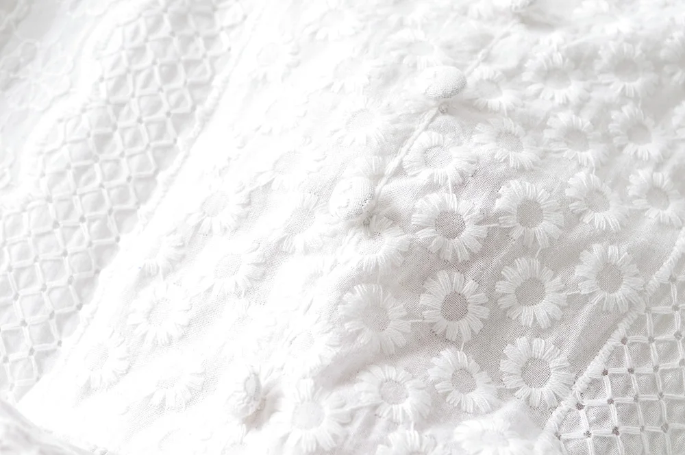 

French Style Retro Minority Summer New Woman Square-Neck Embroider Jacket Style Puff Sleeve Short Midriff-Baring Shirt