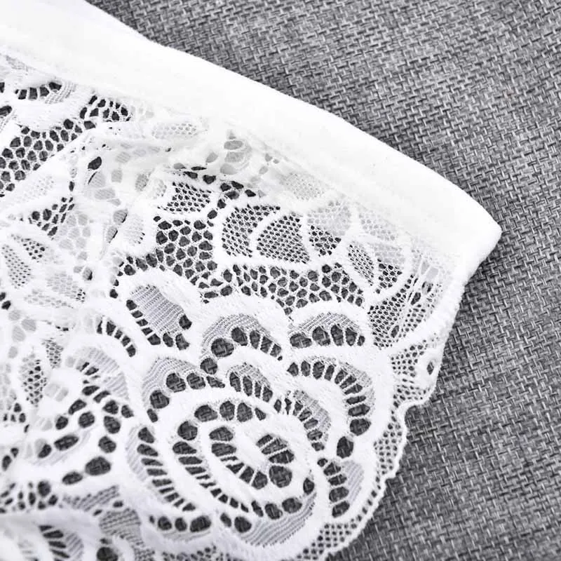 

Women Bra Flower Gauze Lace Embroidery Ultra-Thin Transparent Sexy Bra White Black
