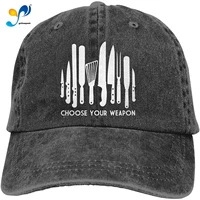 choose your weapon vintage jeans baseball cap denim chef hat adjustable cotton trucker cap for men and women