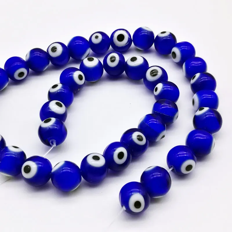 

3 нити Круглые Голубые глаза бусины из муранского стекла бусины 10 мм