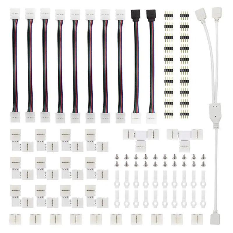 

5050 4 контакта RGB Светодиодная лента светильник ленты Разъем питания разветвитель кабель 4-контактный игольчатый разъем провод