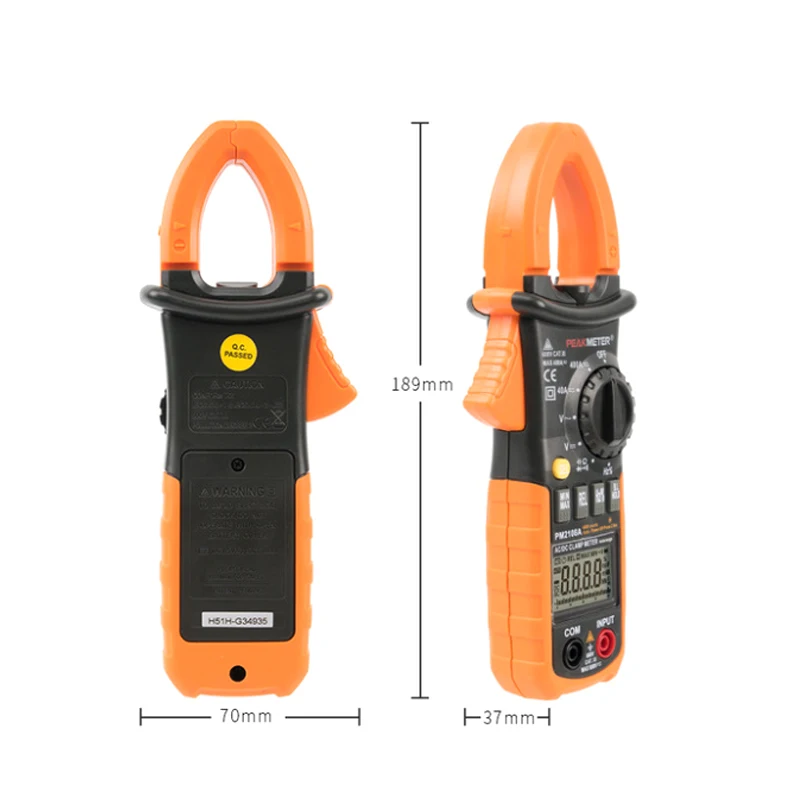 Peakmeter PM2108 PM2108A цифровой токоизмеритель переменного/постоянного тока 400A 4000