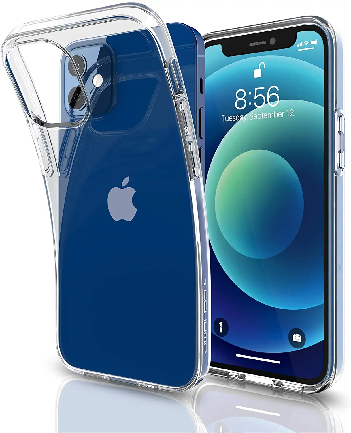 

Techump Clear Fit Liquid TPU Case Compatible with iPhone 12 Mini, Soft Flexible Anti-Yellowing Slim-Fit Ultra-Thin Phone Cover
