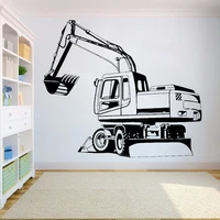 vinyl wall sticker for kids boy teenager room wall decor excavator wall decals nursery bedroom stickers home decoration hy740