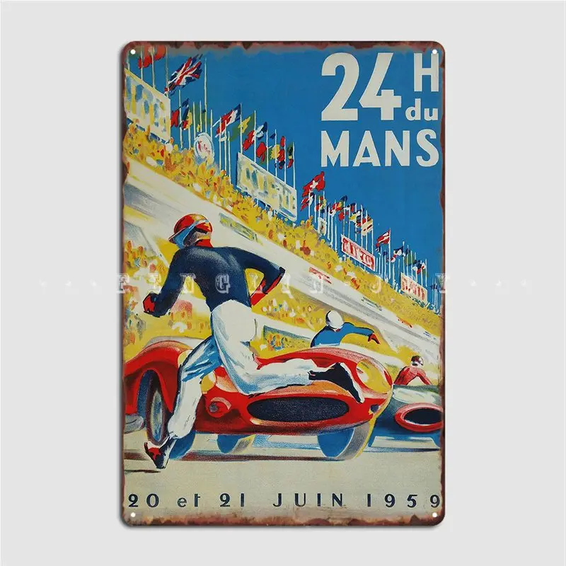 

Постер 24 часа Du Mans 1959, металлический плакат, украшение для стены, паба, клуба, бара, Настенный декор, жестяной плакат