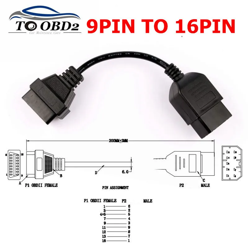 Высокое качество для Subaru 9pin кабель OBD1 к obd2 16pin привести диагностический интерфейс