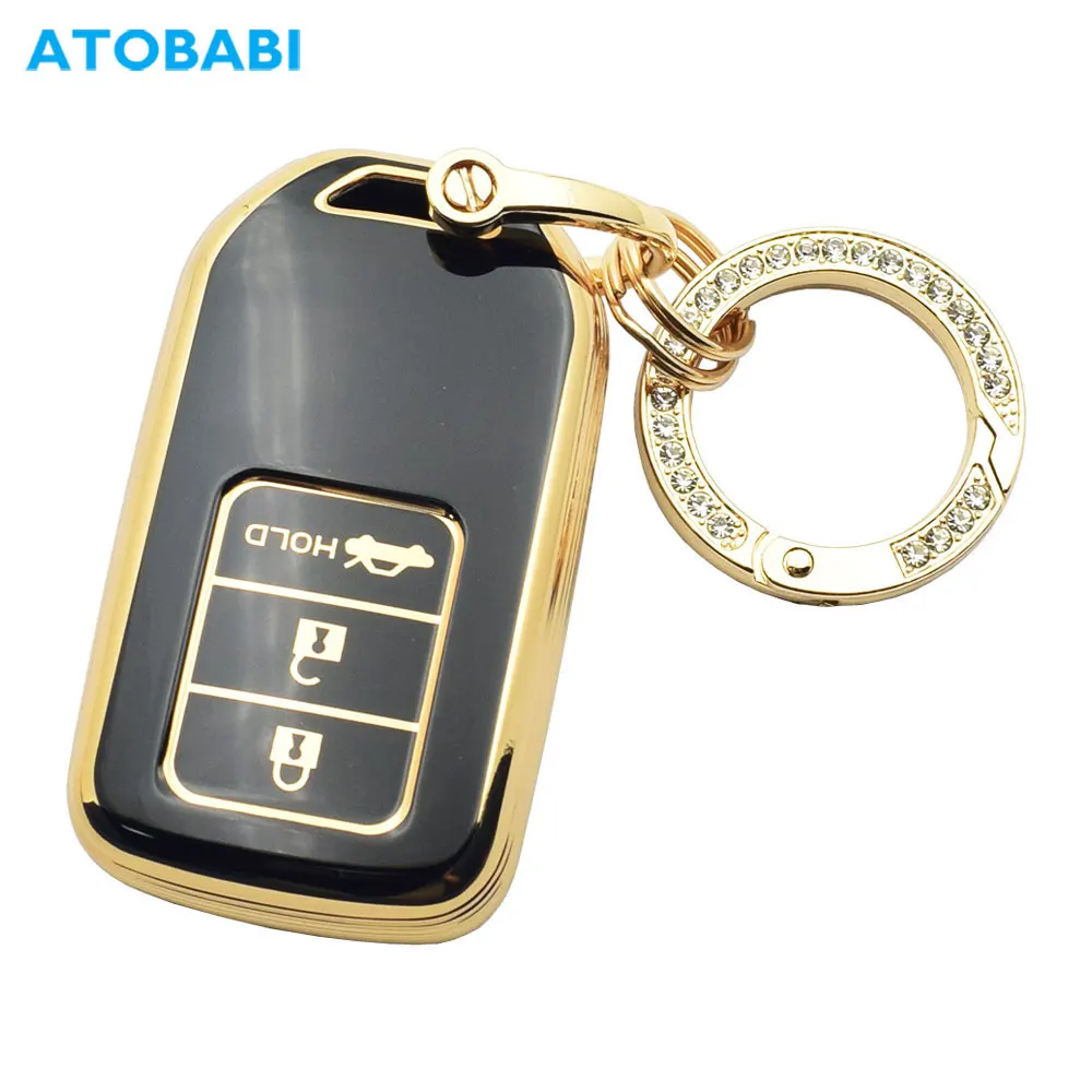 

TPU Car Key Cases 3 Buttons Smart Keyless Entry Remote Control Protector Cover Keychain Holder For Honda Accord City 2018 2019