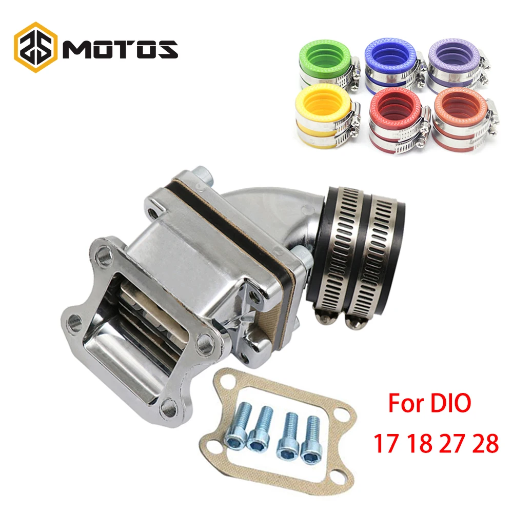 ZS MOTOS Carb Inlet Manifold Intake Pipe + 35mm Carburetor Interface For DIO 17/18/27/28 50cc 90cc 2T Scooter Connector | Автомобили и