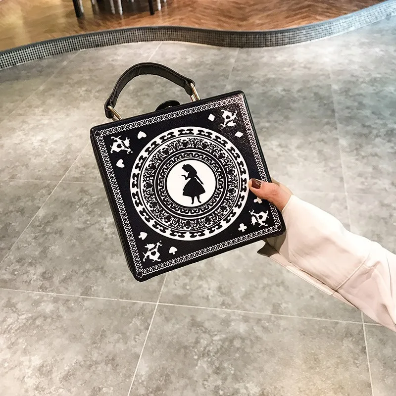 

New Hit Color Printed Box Bag 2020 Korean Casual Women's Bag Portable Small Suitcase Bag Tide Single Shoulder Messenger Bag