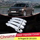 Для Peugeot 301 2013 2014 2015 2016 2017 2018 2019 хромированная крышка дверной ручки внешняя отделка улов Автомобильная крышка наклейки аксессуары ABS