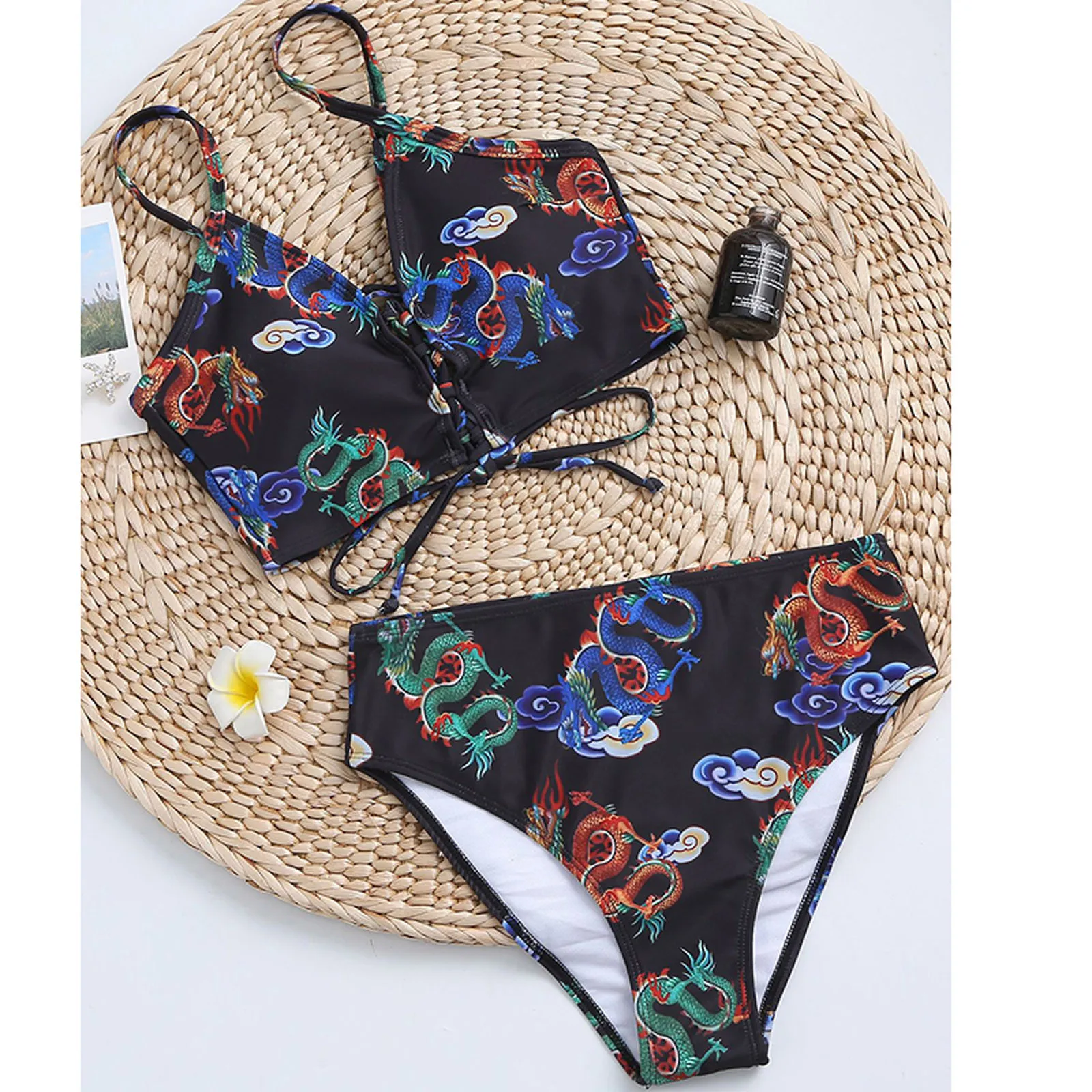 

2021 Mujer Sexy Bandage Boho Biquini Swim Wear Bathing Suit Swimsuit Beachwear Swimwear Women Brazilian Bikini