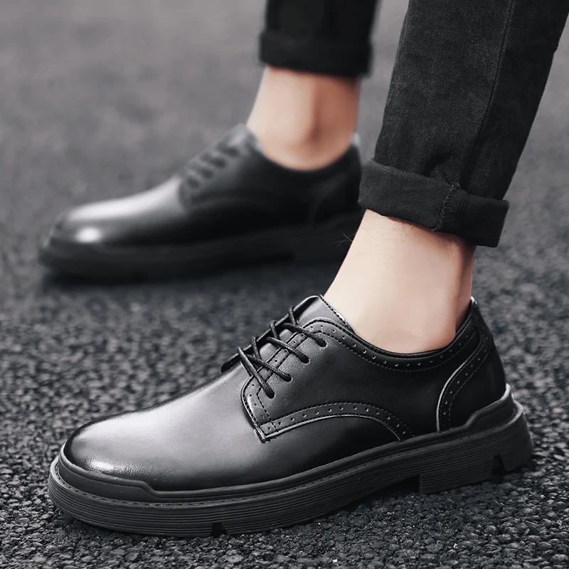 Модная мужская обувь Дышащие оксфорды из натуральной кожи Офисные модельные